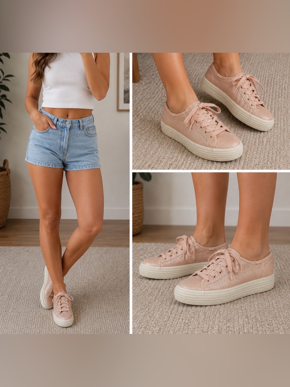Keds triple kick metallic pick lace up shoes
